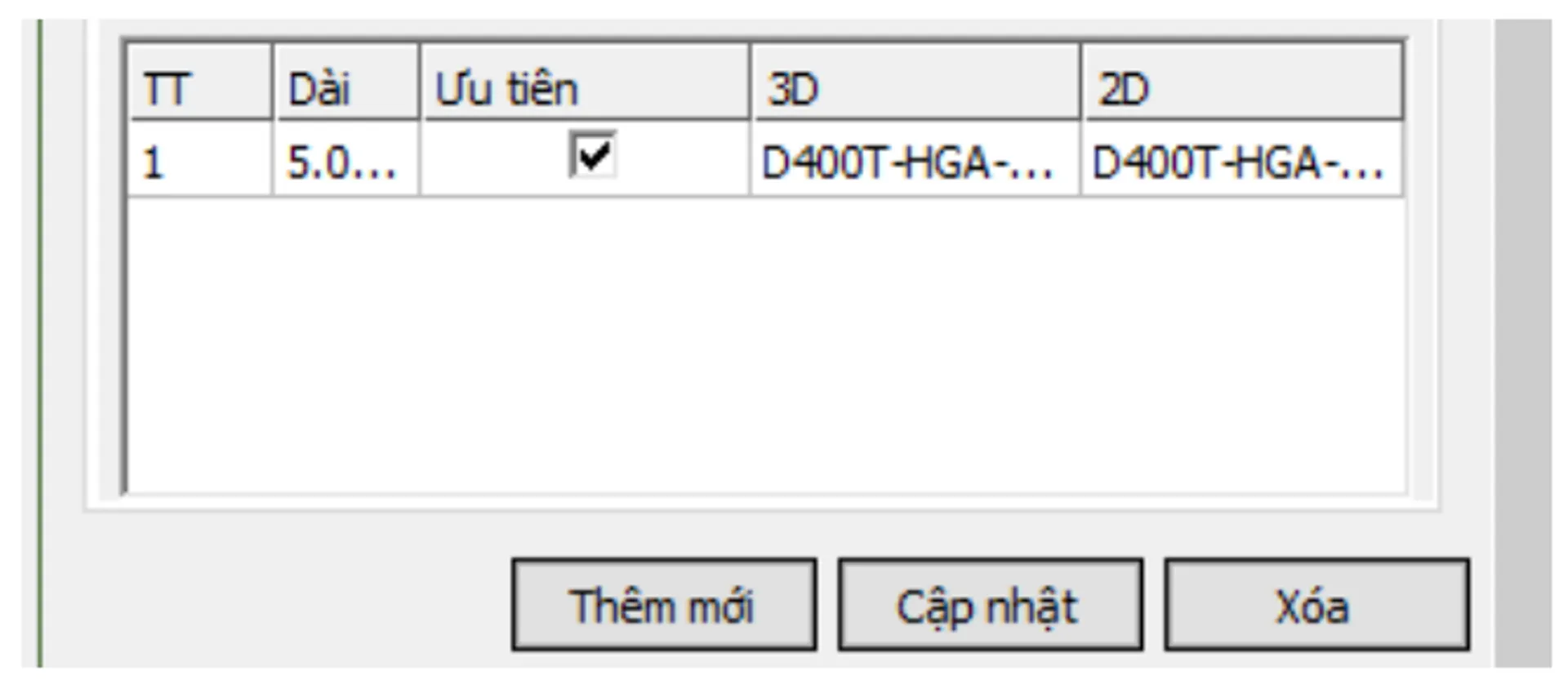 Sửa thông tin cấu kiện đường ống