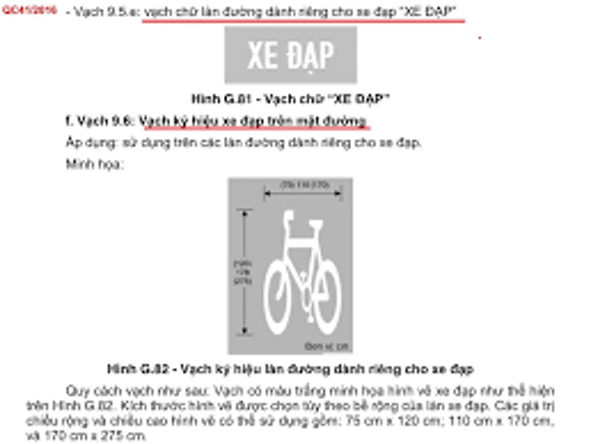 Vạch 9.5 - Vạch chữ viết trên đường