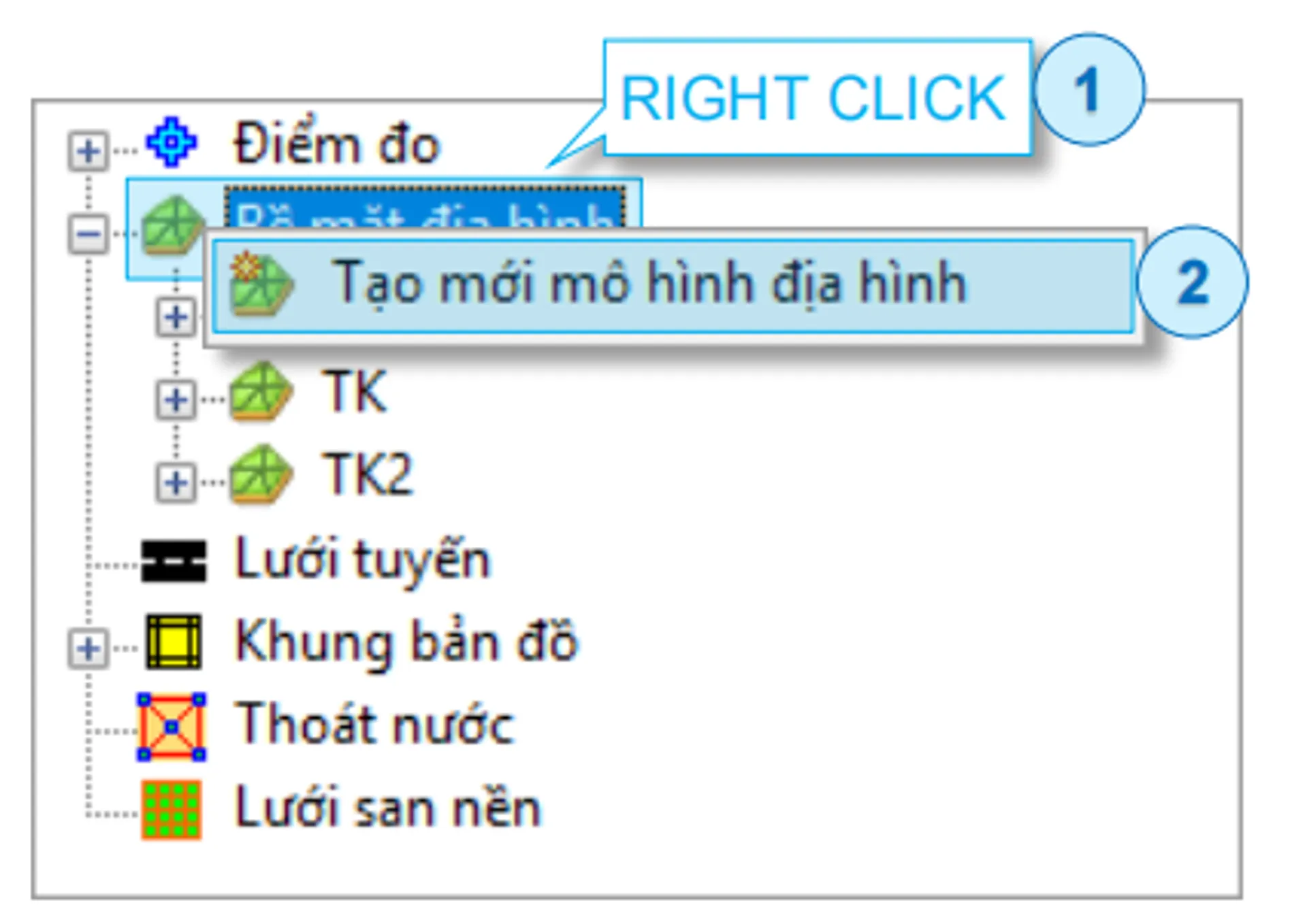 Tạo mới bề mặt địa hình