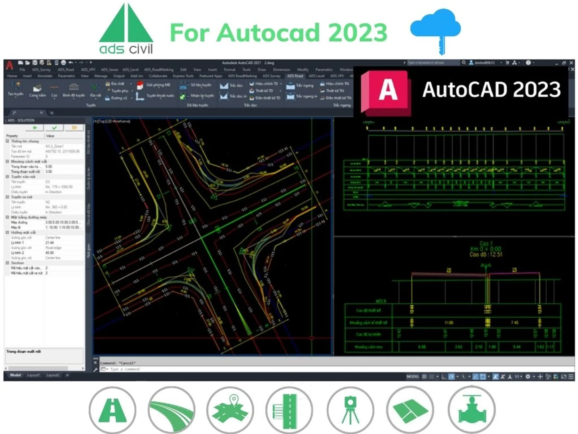 ADSCIVIL For Autocad 2023 - Phiên bản khóa mạng