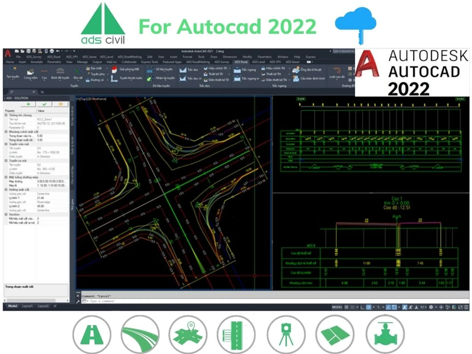ADSCIVIL For Autocad 2022 - Phiên bản khóa mạng