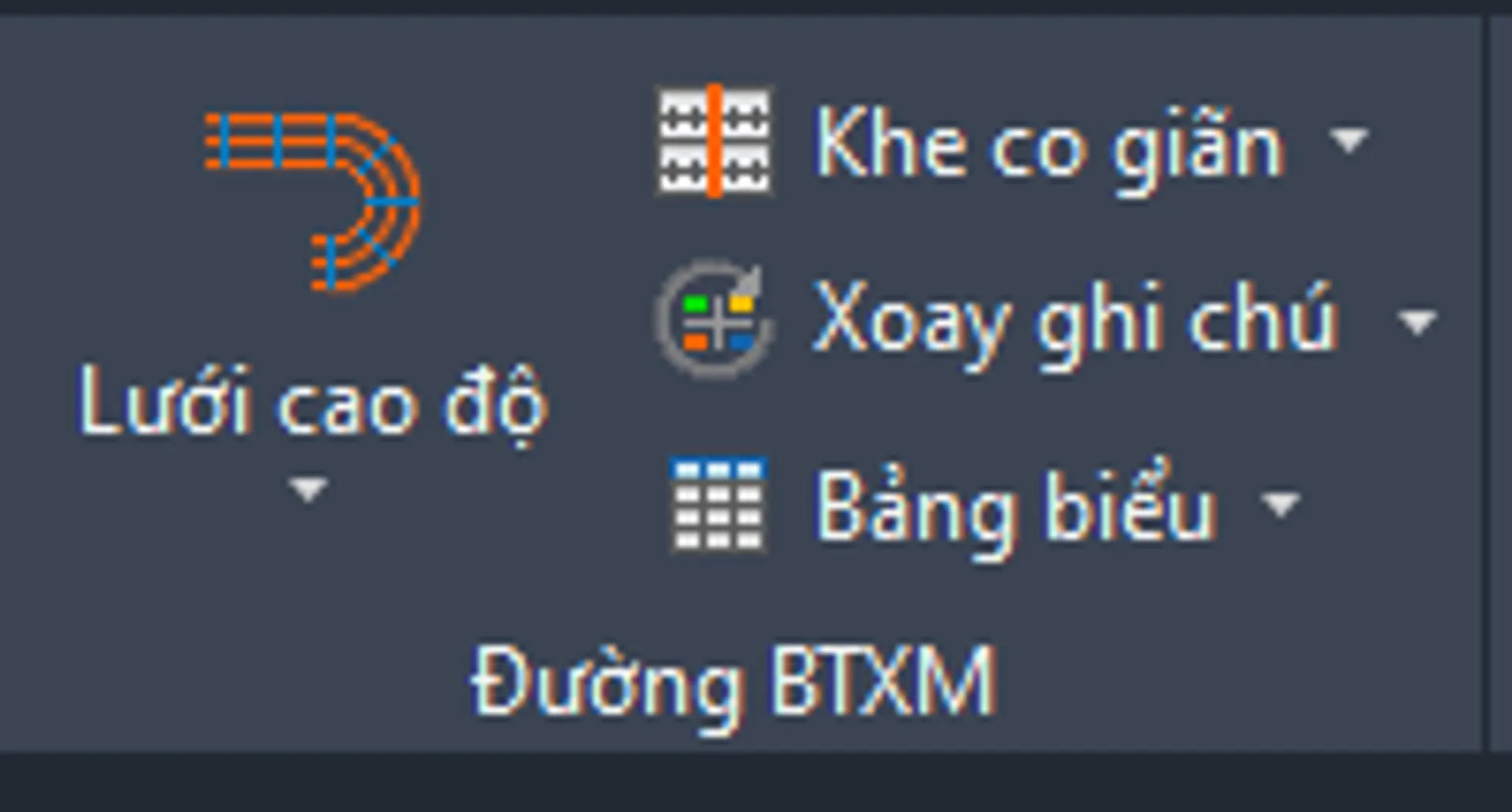 Bảng cao độ thi công